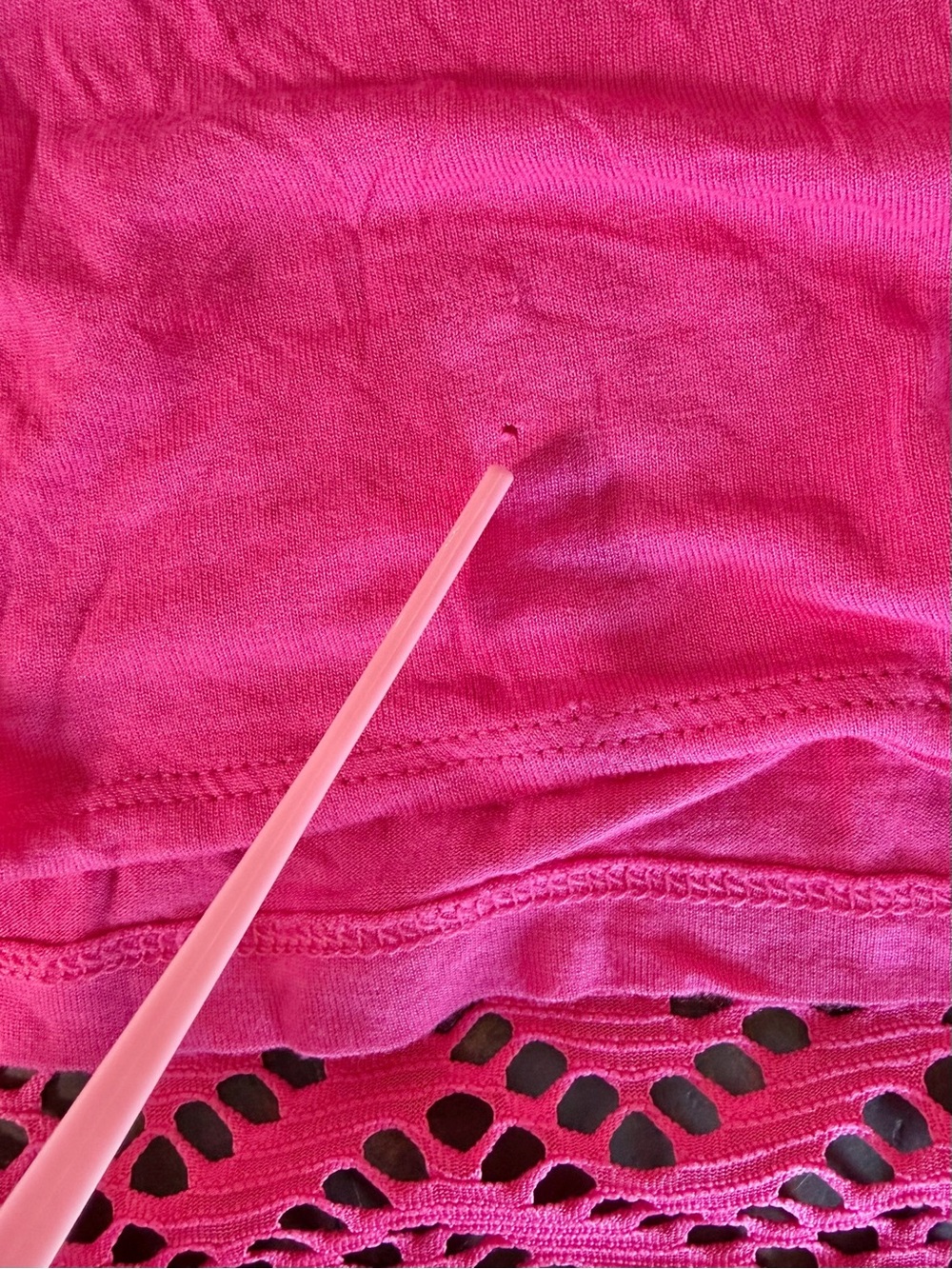 Banana Republic Women’s Tank Top Chevron Lace Overlay Sleeveless Hot Pink Size M - Picture 7 of 10